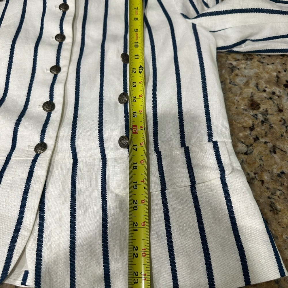 Ralph Lauren Cream Blazer with Navy Vertical Stripes. Size 12. New with tags - Picture 7 of 11